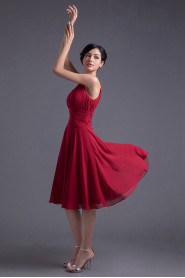 Chiffon Scoop Knee Length Dress