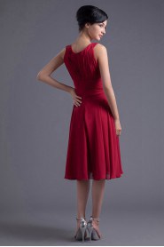 Chiffon Scoop Knee Length Dress