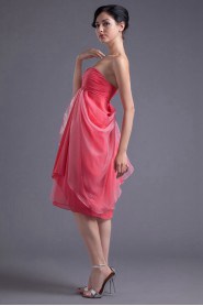 Chiffon Sweetheart Short Dress with Hand-made Flower