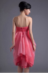 Chiffon Sweetheart Short Dress with Hand-made Flower