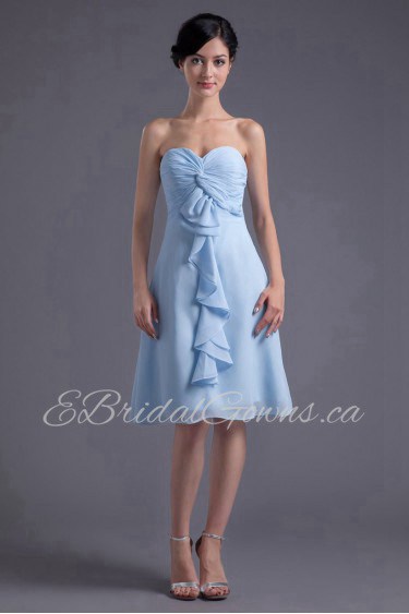 Chiffon Sweetheart Knee Length Dress