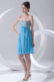 Chiffon Sweetheart Short Dress with Sequins