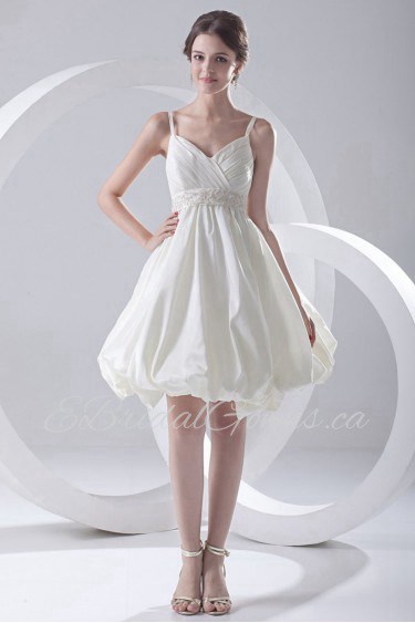 Satin A Line Short Dress with Sash