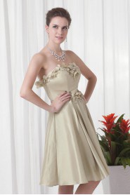 Taffeta Sweetheart Knee Length Dress with Embroidery