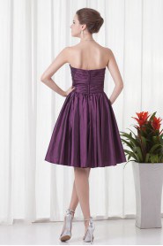 Taffeta Sweetheart Short Dress with Gathered Ruched Bodice