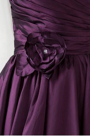 Taffeta Sweetheart Short Dress with Gathered Ruched Bodice