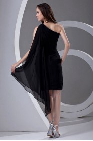 Chiffon Asymmetrical Knee Length Dress