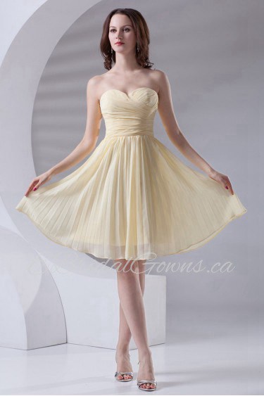 Chiffon Sweetheart Knee Length Dress