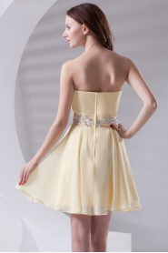 Chiffon Sweetheart A Line Short Dress with Embroidery