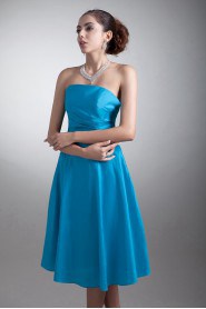 Taffeta Strapless Knee Length Dress