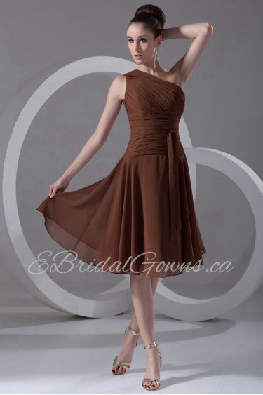 Chiffon Asymmetrical Short Dress