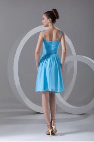 Chiffon Knee Length Dress with Embroidery