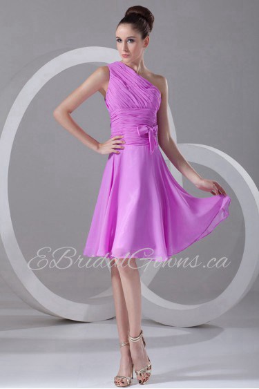 Chiffon Asymmetrical Knee Length Dress