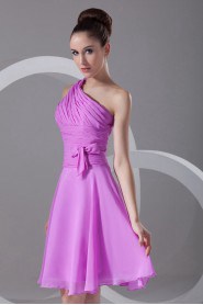 Chiffon Asymmetrical Knee Length Dress