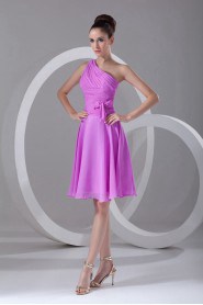 Chiffon Asymmetrical Knee Length Dress