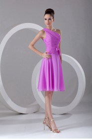 Chiffon Asymmetrical Knee Length Dress