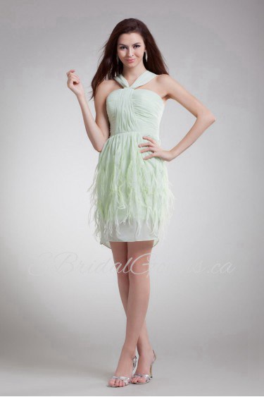 Chiffon Straps Short Dress