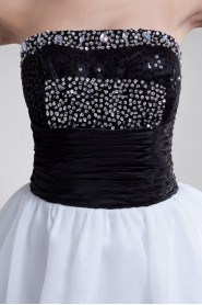 Organza Strapless Short Dress