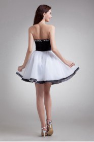 Organza Strapless Short Dress