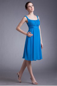 Chiffon Straps Knee Length Column Dress