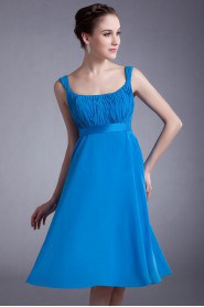 Chiffon Straps Knee Length Column Dress