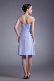 Taffeta Strapless Knee Length A Line Dress with Sash