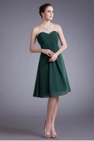 Chiffon Sweetheart Knee Length Column Dress