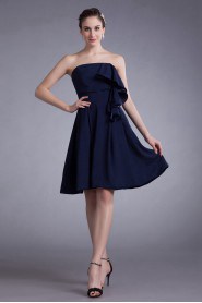 Silk Strapless Knee Length Column Dress