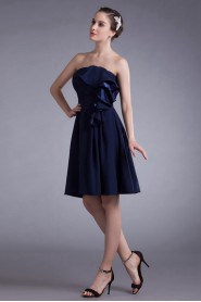 Silk Strapless Knee Length Column Dress