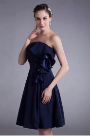 Silk Strapless Knee Length Column Dress