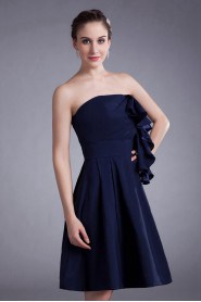 Silk Strapless Knee Length Column Dress