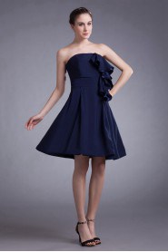 Silk Strapless Knee Length Column Dress