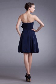 Silk Strapless Knee Length Column Dress