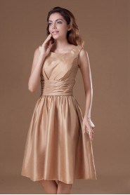 Taffeta Scoop Knee Length Dress