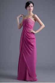 Chiffon Strapless Column Dress with Sequins