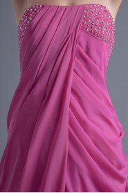 Chiffon Strapless Column Dress with Sequins