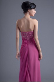 Chiffon Strapless Column Dress with Sequins