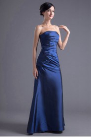 Taffeta Strapless A Line Dress with Directionally Ruched Bodice