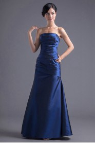 Taffeta Strapless A Line Dress with Directionally Ruched Bodice