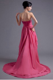 Taffeta Strapless Dress with Embroidery