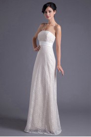 Lace Strapless Column Dress with Sash