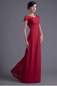 Chiffon V Neckline Empire Cap Sleeves Dress