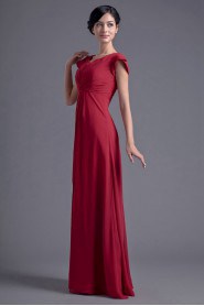 Chiffon V Neckline Empire Cap Sleeves Dress