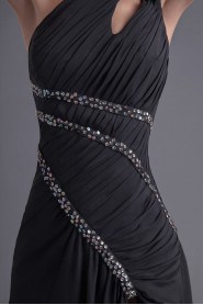 Chiffon Asymmetrical Sheath Ankle-Length Dress with Sequins