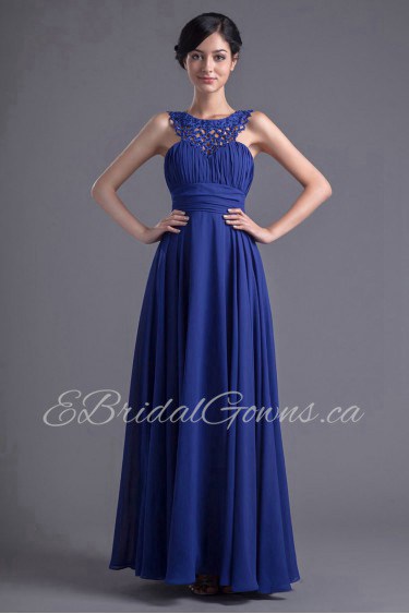 Chiffon Jewel A Line Dress with Sash