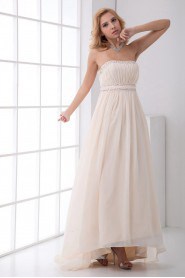 Chiffon Strapless A Line Ankle-Length Dress with Sequins