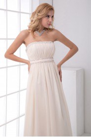 Chiffon Strapless A Line Ankle-Length Dress with Sequins