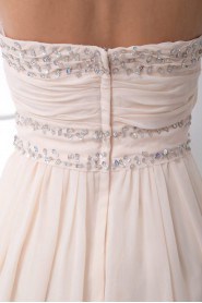 Chiffon Strapless A Line Ankle-Length Dress with Sequins