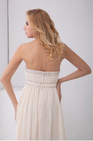 Chiffon Strapless A Line Ankle-Length Dress with Sequins