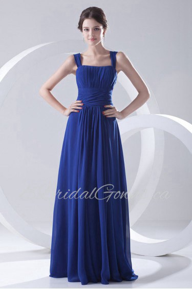 Chiffon Strapless Floor Length Dress